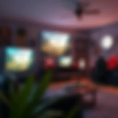 Stylish decor elements in a gaming room