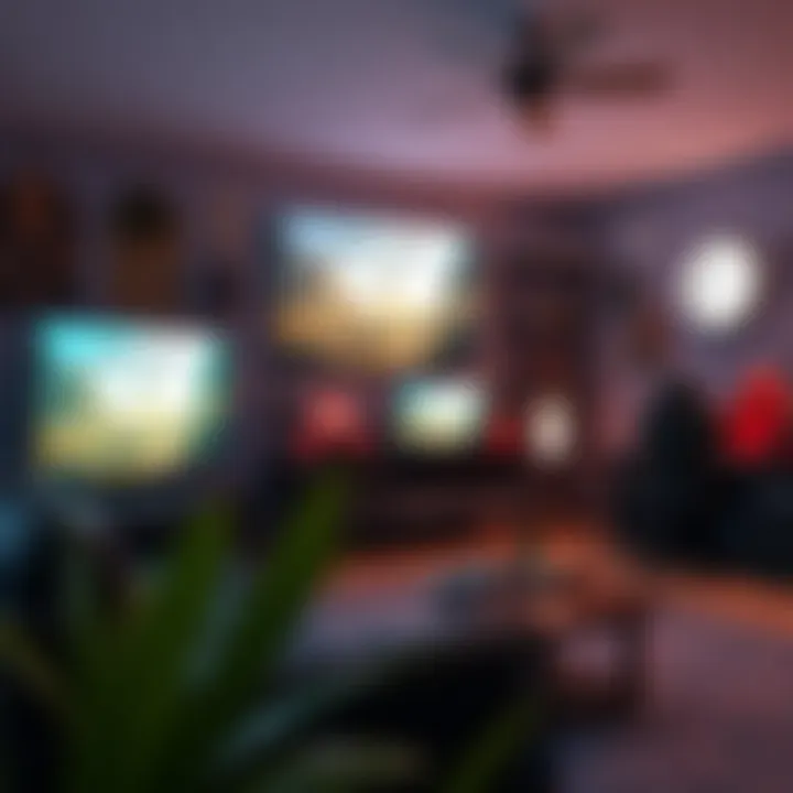 Stylish decor elements in a gaming room