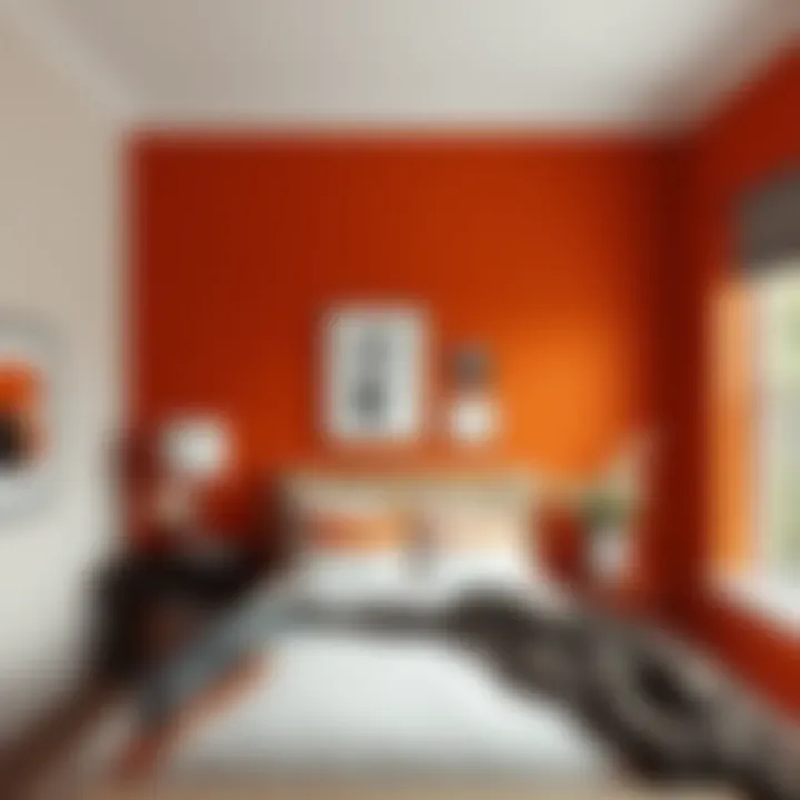 Elegant Burnt Orange Accent Wall Elegant burnt orange accent wall with complementary decor
