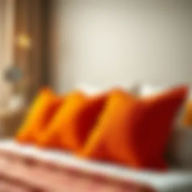Stylish Burnt Orange Throw Pillows Stylish burnt orange throw pillows on a calming bed