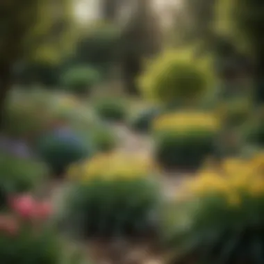 A beautifully arranged garden featuring various late summer bulbs