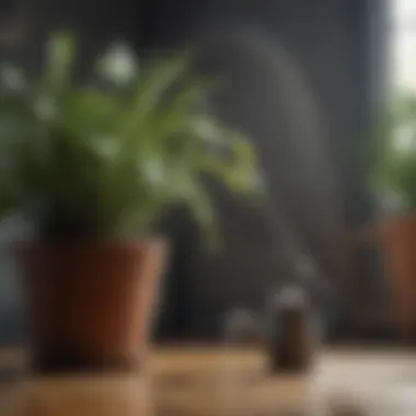 Close-up of a plant being watered with a watering can