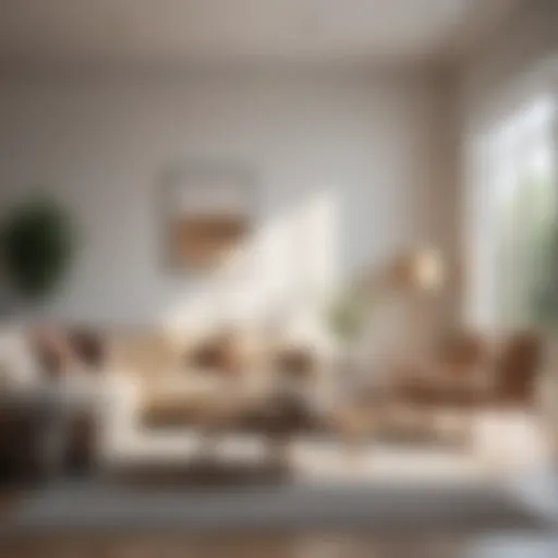 A serene living room with minimalist decor and natural light.