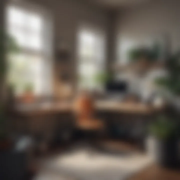 A clear workspace with essential items and no distractions.