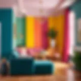 Vibrant color palette showcasing harmonious hues for room design