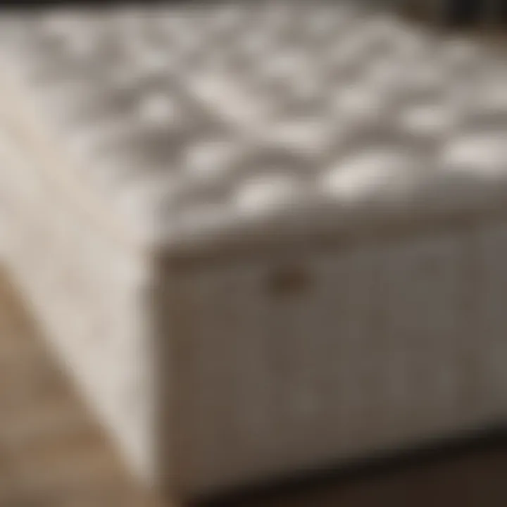 Close-up of mattress material showcasing durability and texture