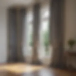 Elegant curtains cascading beyond window frames