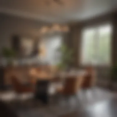 Before and after staging comparison of a dining area
