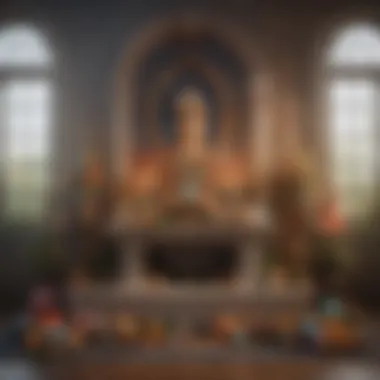 Colorful altar decorated for Easter celebration