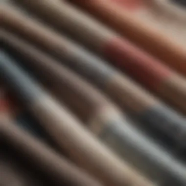 Different fabric types with paint stains