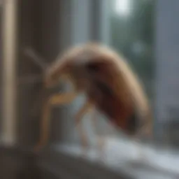 Close-up of a stink bug on a window