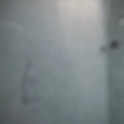 Close-up of water marks on a glass shower door