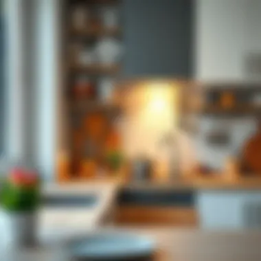 Optimized Kitchen Storage Solutions An inviting kitchen with neatly arranged utensils and optimized storage solutions.