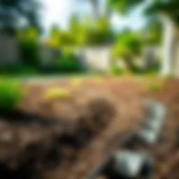 A well-graded backyard showcasing proper drainage techniques