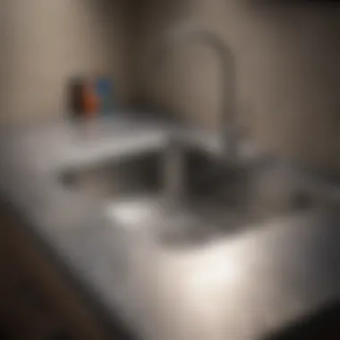 Shining stainless steel sink after thorough cleaning