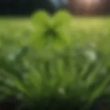 A close-up of lawn clover showing its distinct leaf structure