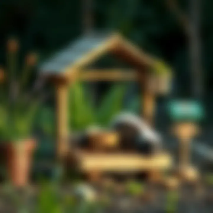 An outdoor feeding station set up for wildlife