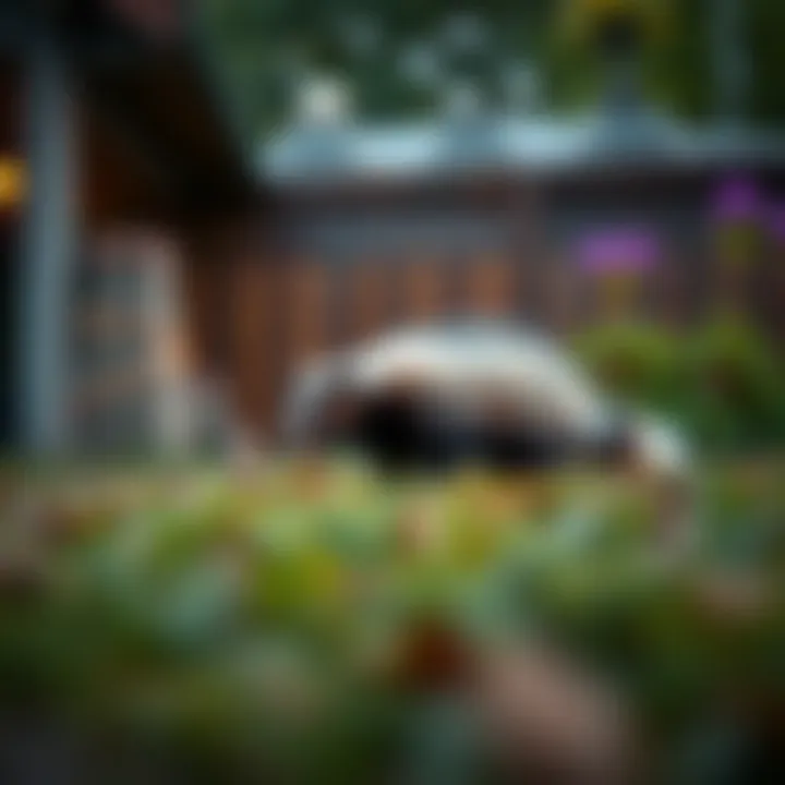 Signs of skunk activity around a home