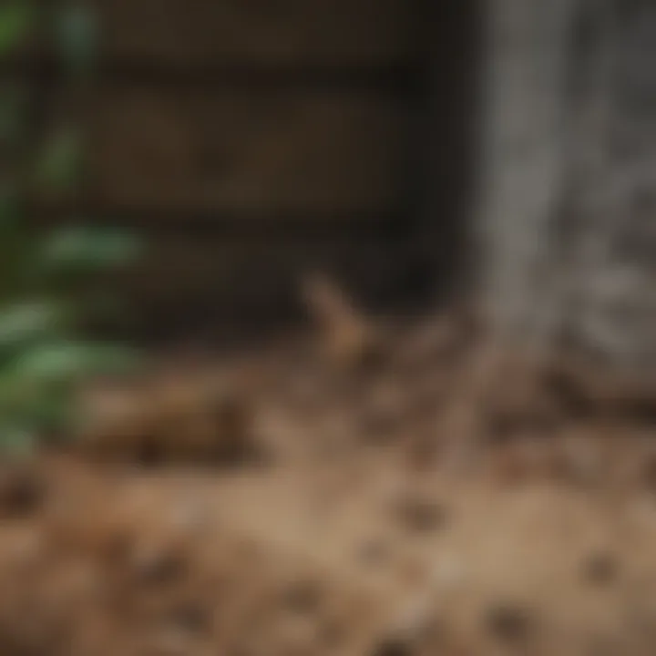 Home exterior with potential nesting sites identified and marked