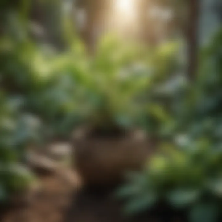 Healthy plant thriving in a garden setting