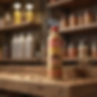 Variety of termite spray products on a shelf