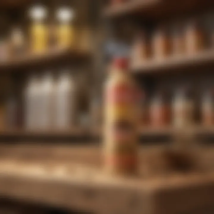 Variety of termite spray products on a shelf