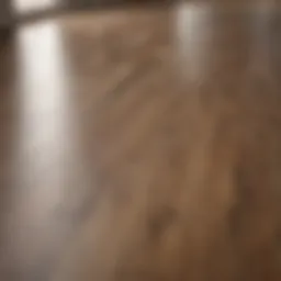 Close-up of a pristine laminate floor reflecting light