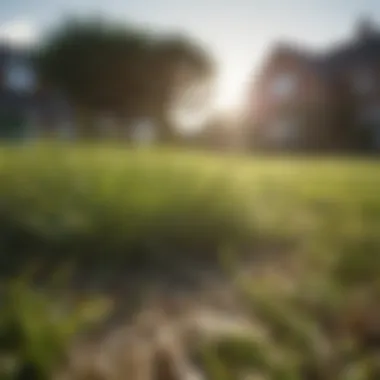 Spread of grass seeds over a freshly dethatched lawn