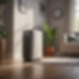 Close-up of a high-efficiency air purifier in a living room