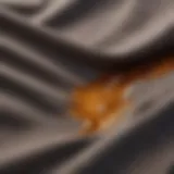 Close-up of oil stain on fabric