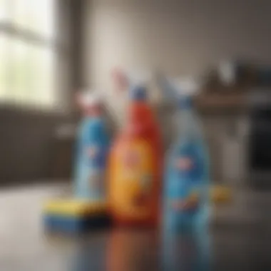 A variety of household products for cleaning
