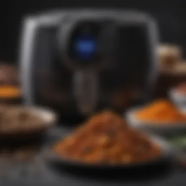 Air fryer with a variety of spices and seasonings