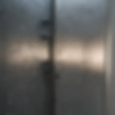 Close-up view of a shower door treated with RainX showing enhanced clarity