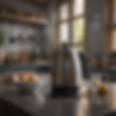 Perfect for Small Spaces A compact electric kettle in a cozy kitchen setting