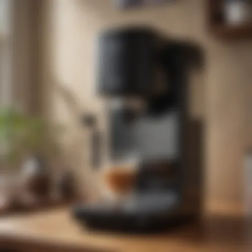 Compact coffee maker showcasing sleek design