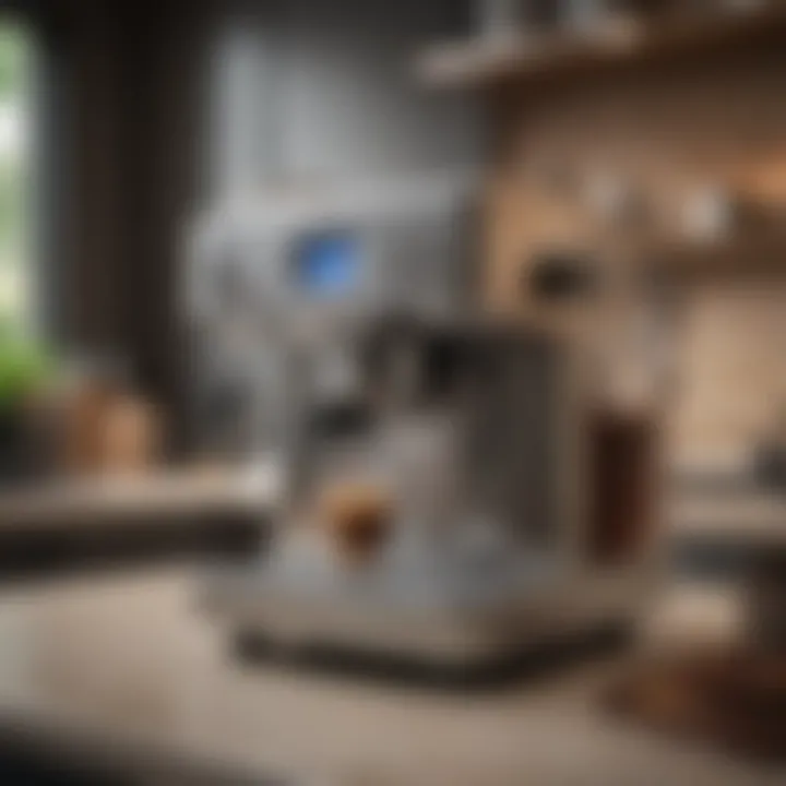 Elegant espresso machine in a modern kitchen