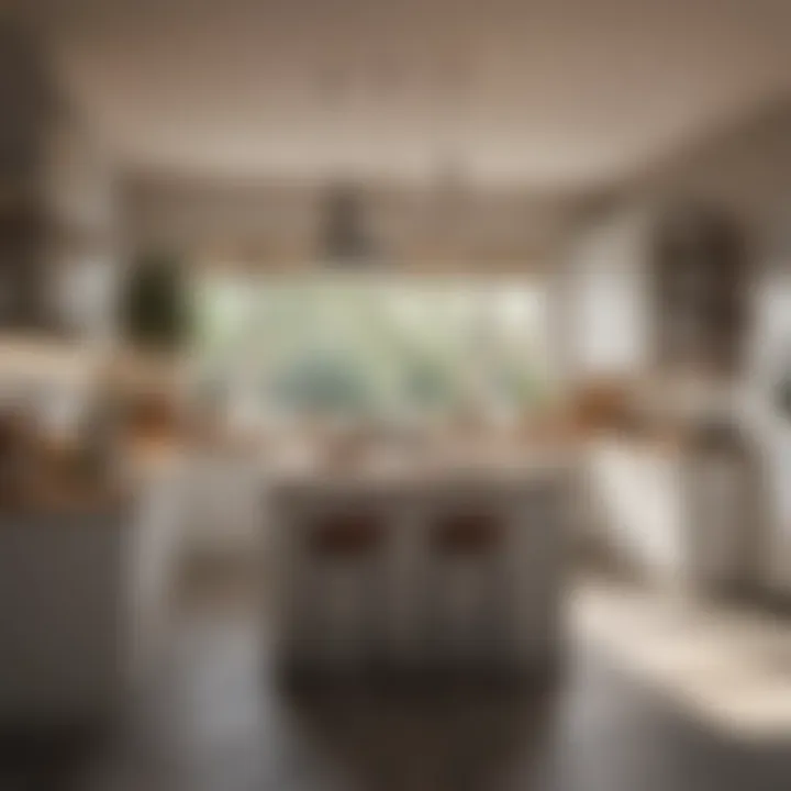 Inviting kitchen space illuminated with daylight lights