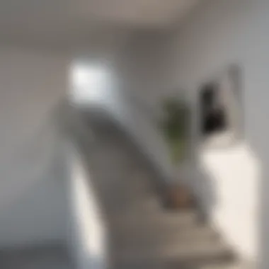 Contemporary Art in a Minimalist Space Contemporary artwork in a minimalist stairwell