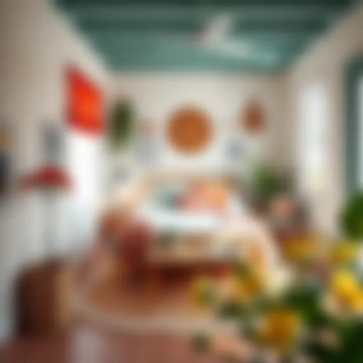 Cozy Retreat with Colorful Accents Cozy bedroom with white walls and colorful decor