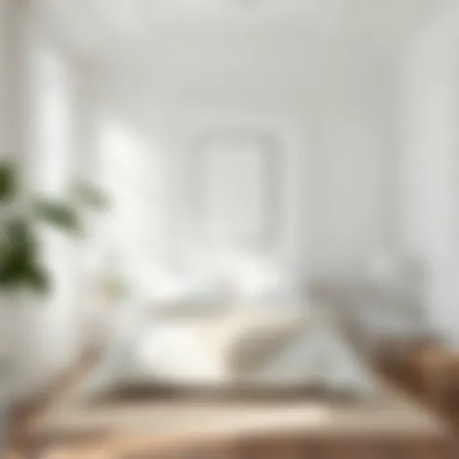 Elegant white bedroom with soft lighting