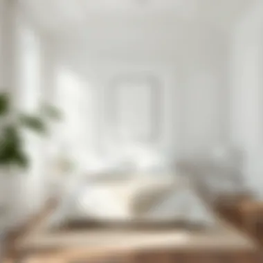 Elegant Ambiance of White Walls Elegant white bedroom with soft lighting