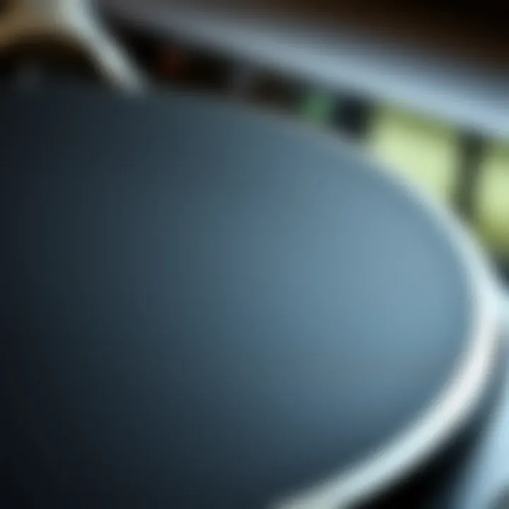 Quality Surface of Induction Cookware Close-up of the induction pan's durable surface to illustrate quality