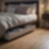Stylish under bed storage container in a modern bedroom setting