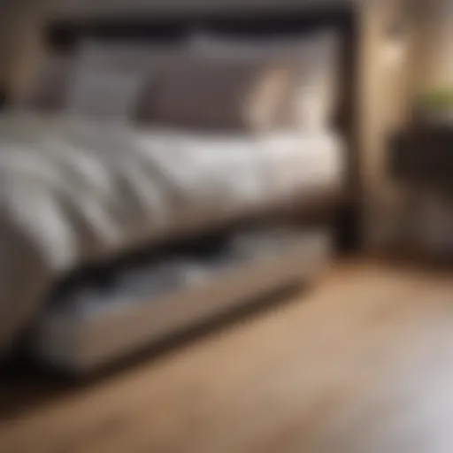 Stylish under bed storage container in a modern bedroom setting
