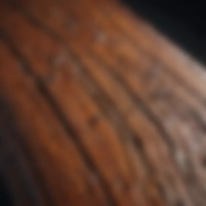 Close-up of wood grain highlighting the texture in outdoor furniture