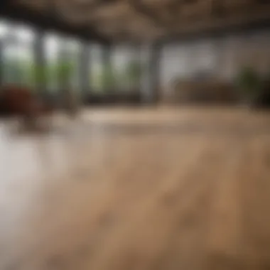 Installation process of non-slip wood flooring in a commercial space