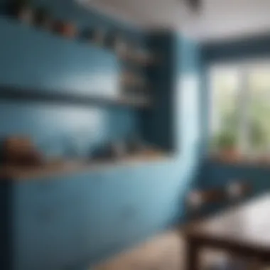 Interplay of blue with complementary kitchen colors
