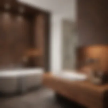 Cohesive brown color palette in modern bathroom