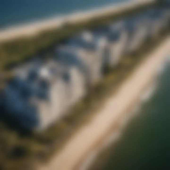 Aerial view of a condo complex situated along the North Carolina shoreline