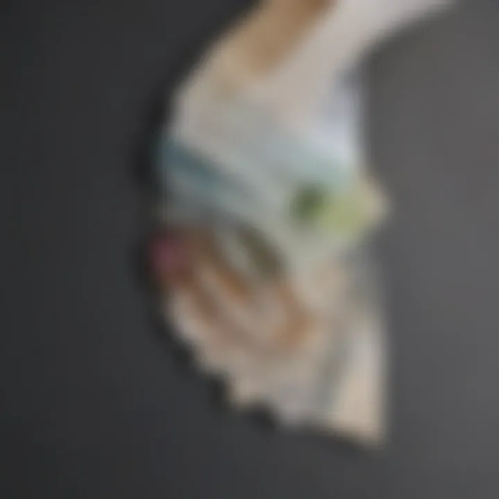 Close-up of paint swatches showcasing trending colors